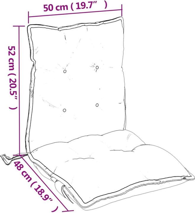 Actual product image VidaXL Low backrest supports (100 x 50 x 7 cm)
