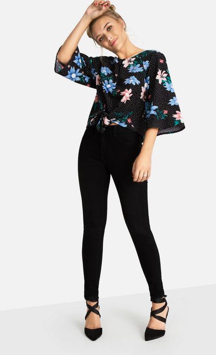Actual product image Girls On Film s Lio blouse with floral pattern at the front for tying (36 D)