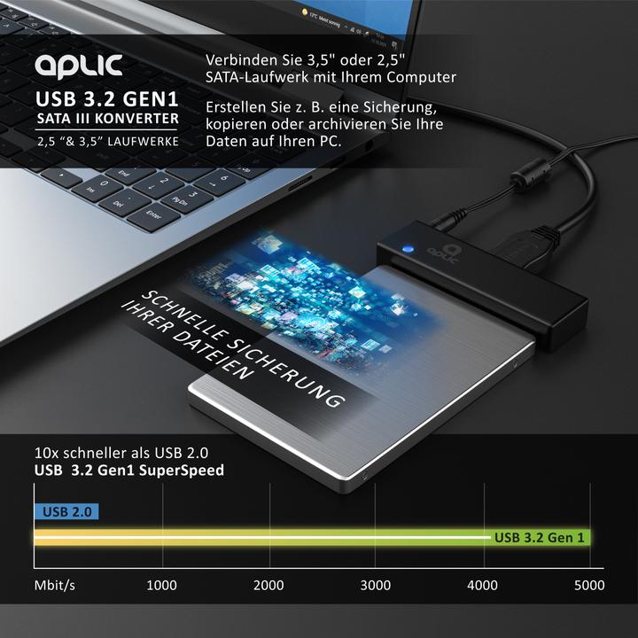 Produktbild Aplic USB 3.0 zu SATA III Konverter