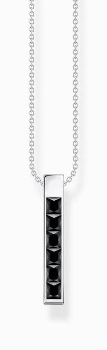 Actual product image Thomas Sabo Chain black stones silver (925 silver, Red, Gold plated, 40 - 45 cm)