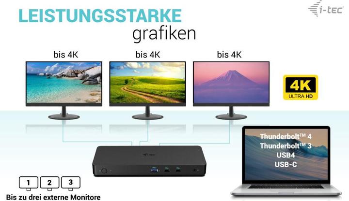 Actual product image i-tec USB-C Triple 4K Display Docking Station (USB-C, 9 Ports)