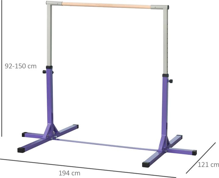 Immagine prodotto Homcom Gymnastik-Turnreck Stahl, Buchenholz Violett