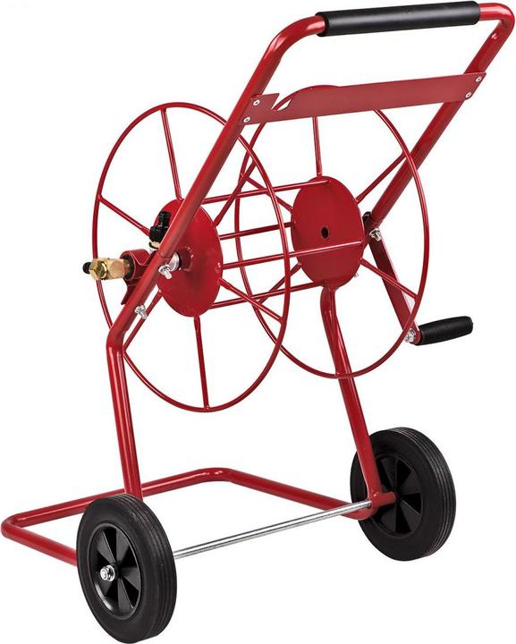 Produktbild Dema Metall Schlauchwagen Gartenschlauch Wasserschlauch Wagen rot mit 3/4" Adapter (55 m)