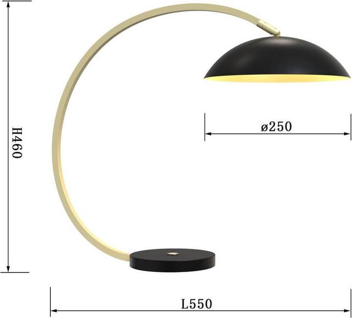 Actual product image Wofi Rosskoff LED table lamp black-gold 10W warm white 3-step touch dimmer Dimmable 8001-104