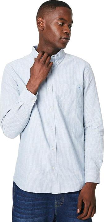 Actual product image Universal Textiles Mens Fine Stripe Oxford Long-Sleeved Shirt (L)