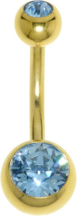 Produktbild Bijouteria Bauchpiercing (Premium Kristall, Chirurgenstahl 316L, PVD Beschichtung (goldfarbig))