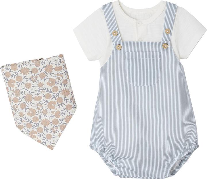 Actual product image Vertbaudet Baby-Set: Kurzoverall, Body & Halstuch (62)