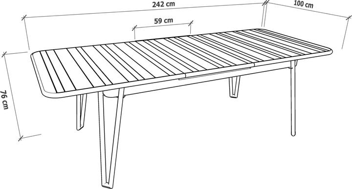 Actual product image Ezeis AMBROISE Aluminium automatic extension dining table for 8/10p. Price for 1 piece (242 cm)
