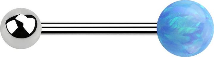 Image du produit Star Piercing Micro Barbell argent avec boule et boule opale bleu clair (Acier chirurgical 316L, sans laiton)