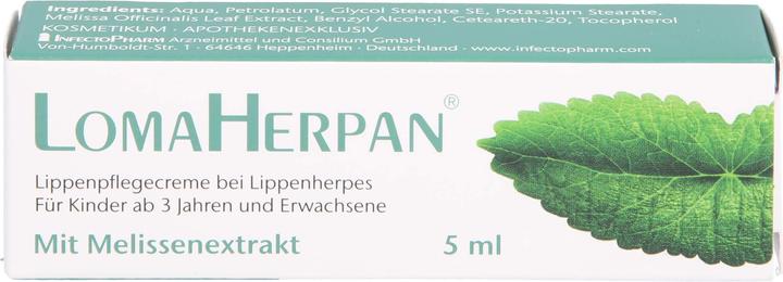 Produktbild Infectopharm Lomaherpan Lippenpflegecreme mit Melissenextrakt, 5 ml Creme (5 ml)