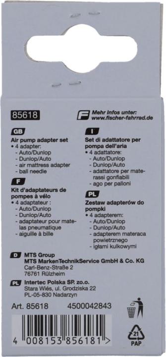Immagine prodotto Fischer Set di adattatori per pompe d'aria (Set adattatore valvola)