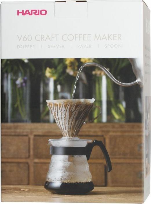 Actual product image Hario V60 Craft coffee drip set + serving utensils + filter (0.60 l)