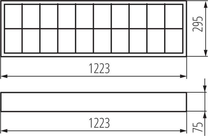 Productafbeelding Kanlux 22672 NOTUS 4LED 236NT Louvre armatuur opbouw 2xG13 bussen voor LED buizen (G13)