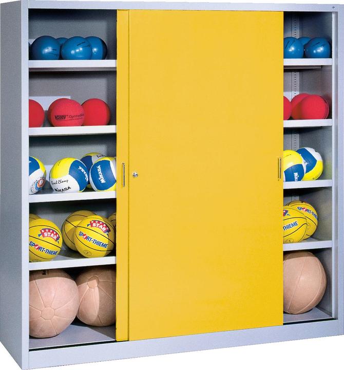 Actual product image C+P Ball cabinet (HxWxD: 195x190x60 cm, with solid sheet metal sliding doors, type 4)