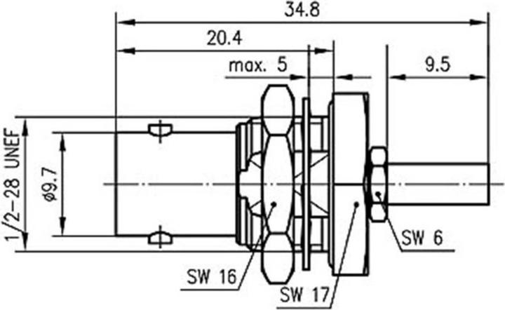 Produktbild Telegärtner BNC-Kabeleinbaubuchse Crimp G03 50 Ohm, crimp/crimp, A2913, Z04, G03 (RG-178 B/U)