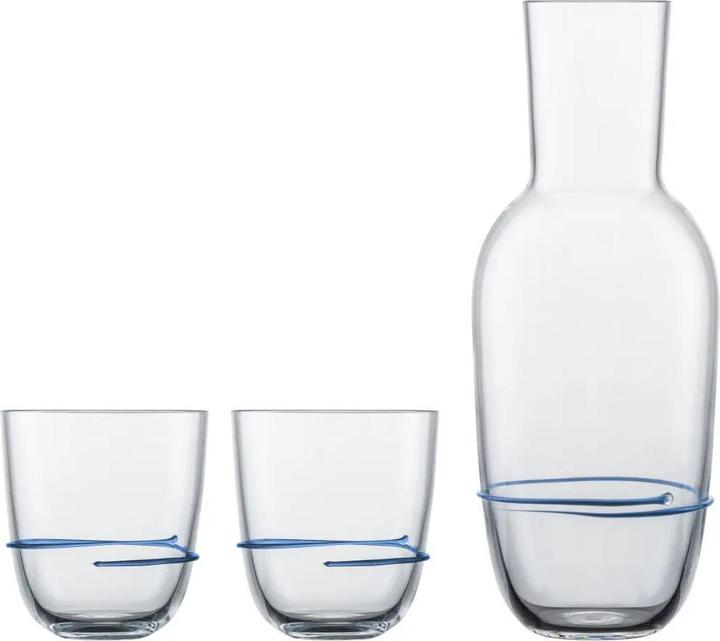 Actual product image Zwiesel 1382 CARAFE 0.75 + 2 TUMBLERS 42 AURA BLUE (0.52 l)