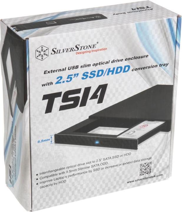 Image du produit Silverstone Treasure TS14 - Adaptateur de baie de disque dur - 5,25" Slim Line vers 2,5" (13,3 cm Slim)