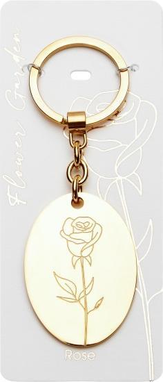 Produktbild HCA Schlüsselanhänger "Flower Garden" - Edelstahl vergoldet - Rose