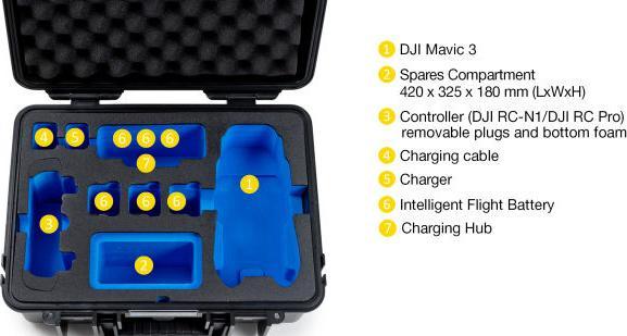 Actual product image B&W International DJI Mavic 3 Fly More Combo Carrying Case B&W Type 4000 yellow (Drone case, DJI Mavic 3)