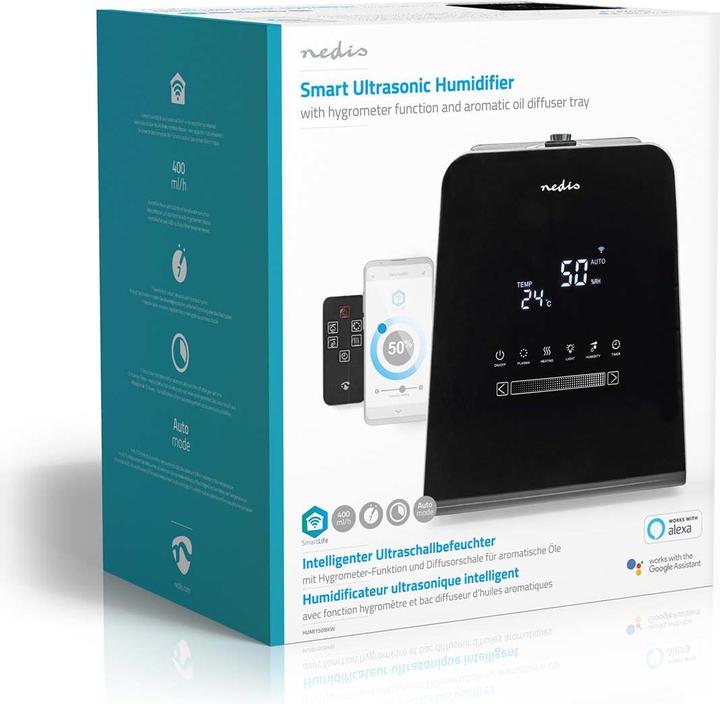 Image du produit Nedis SmartLife Humidificateur | 30 W | Avec brume fraîche et chaude | 5.5 l | Hygromètre | Minuterie | F