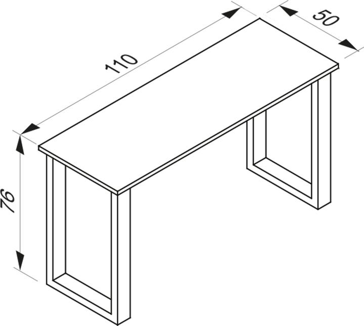 Produktbild VCM Schreibtisch Computertisch Lona X Silber (110 x 50 x 76 cm)