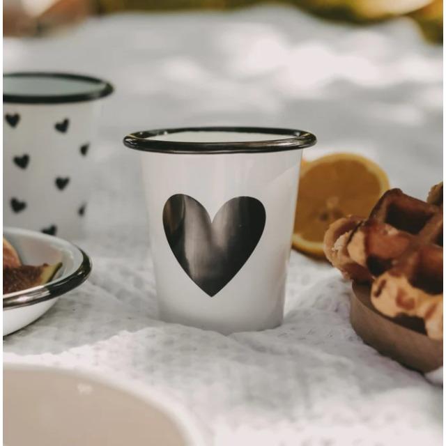 Actual product image Eulenschnitt Enamel mug heart - by (250 ml)