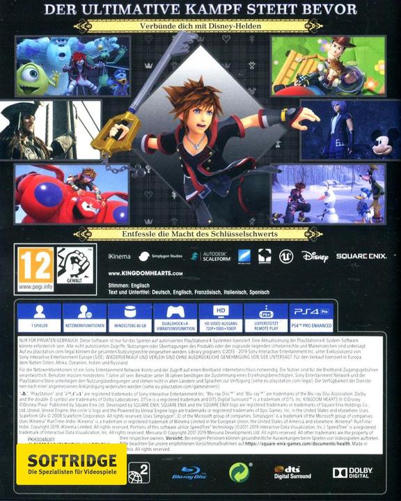 Produktbild Square Enix Kingdom Hearts 3 (PS4, Multilingual)