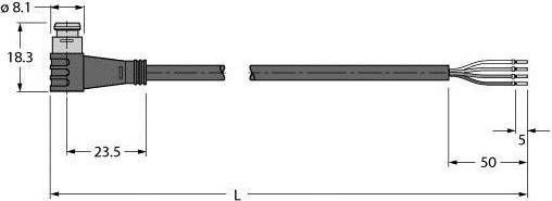 Produktbild Turck Aktuator- und Sensorleitung PUR Anschlussleitung PSW4S-10/TXL (10 m)
