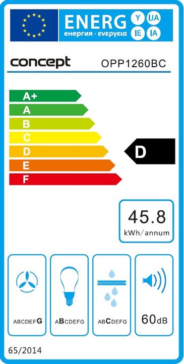 Energy Label Concept Okap OPP1260BC (Wall hood)