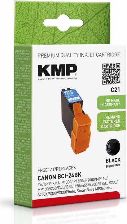 Produktbild KMP C21 Tintenpatrone komptibel mit Canon BCI-24 BK
