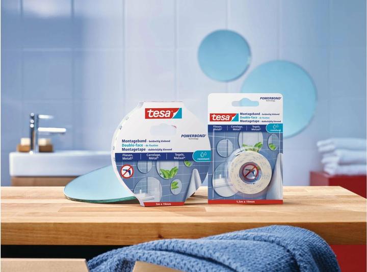 Produktbild tesa Powerbond doppelseitiges Montageband für Fliesen & Metall (19 mm)