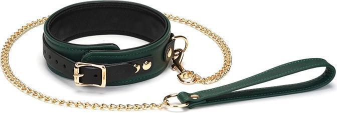 Produktbild Liebe Seele Mossy Chic - Leder Halsband mit Leine