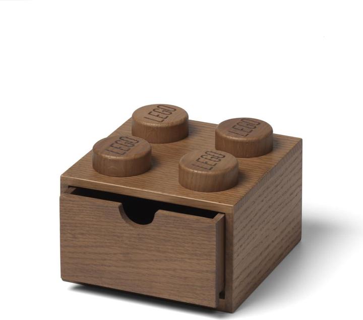 Actual product image Room Copenhagen 2x2 Wooden Desk Drawer - Oak Dark Stained (16 x 16 x 11.5 cm)