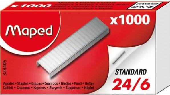 Maped Heftklammern 24/6, verzinkt, Kleinpackung (1 x)