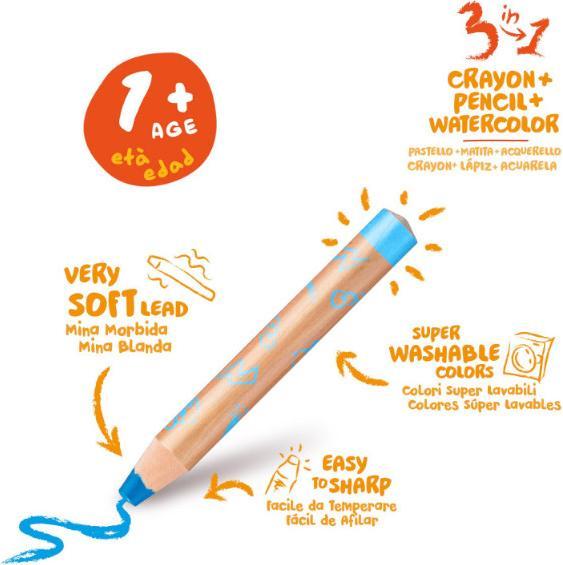 Image du produit Carioca Crayon Baby 3 en 1 (Multicolore, 6 x)