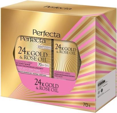 Perfecta Perfectaset 24k Gold Rose Oil Night Cream 50ml und Anti-Falten-Creme für Augen und Augenlider 15ml (Set, Nacht)