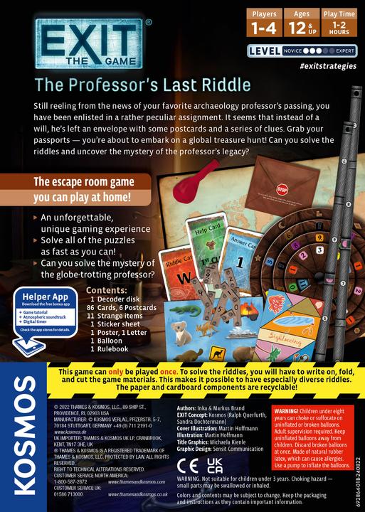 Produktbild Thames & Kosmos EXIT 19: The Professor's Last Riddle (EN) (KOS1808) (Englisch)
