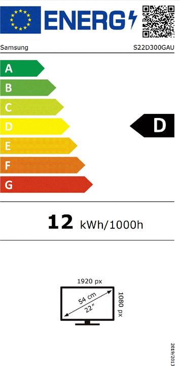Etichetta energetica Samsung MONITOR 22 POLLICI S30GD PANNELLO IPS (1920 x 1080 pixel, 22")