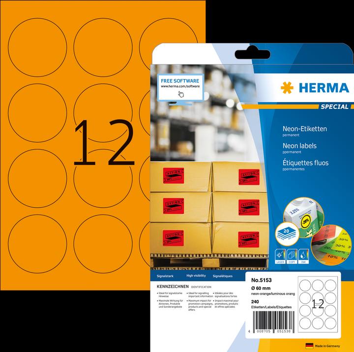 Immagine prodotto HERMA Etichette neon A4