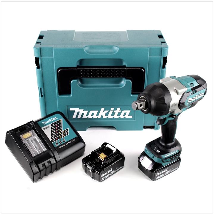Actual product image Makita DTW 1001 RFJ Battery Impact Wrench 18V 3/4" 1050Nm Brushless + 2x Battery 3.0Ah + Charger + Mak (Rechargeable battery operated)
