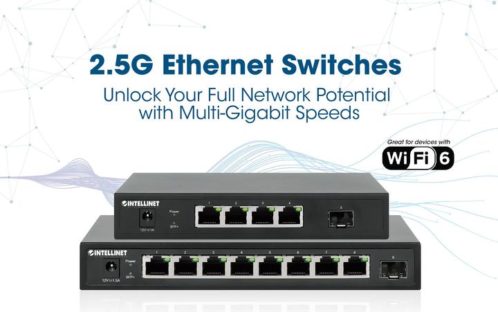 Immagine prodotto Intellinet Switch a 5 porte con 4 porte Ethernet 2.5G e 1 uplink SFP+ (5 Porti)