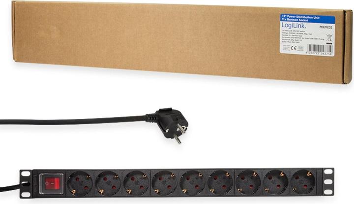 Actual product image LogiLink Socket strip (9 x, CEE 7/7, 2 m)