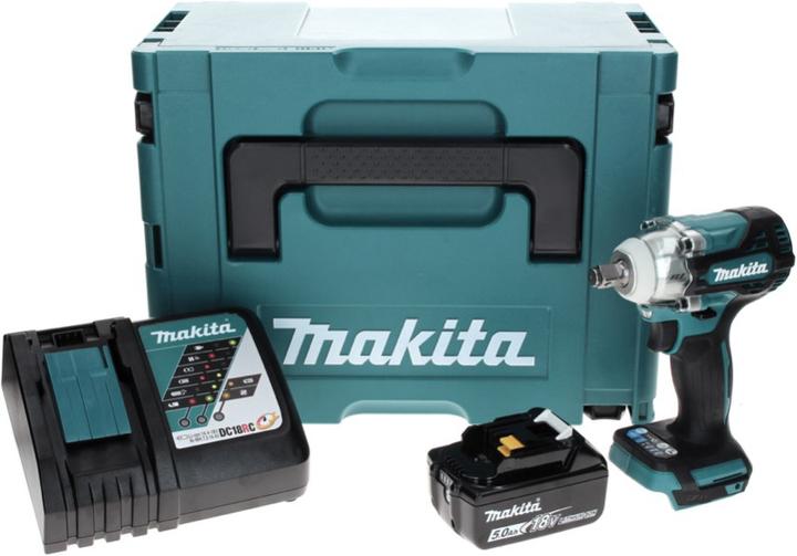 Actual product image Makita DTW 300 RT1J Battery impact wrench 18 V 330 Nm 1/2" Brushless + 1x Battery 5.0 Ah + Charger + M (Rechargeable battery operated)