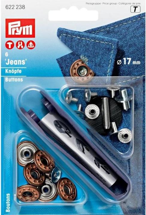 Actual product image Prym Jeans button stars, old bronze 17 mm, card 6 pcs.