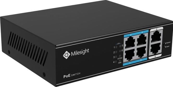 Actual product image Milesight 4-port PoE switch, MS-S0204-EL (4 Ports)