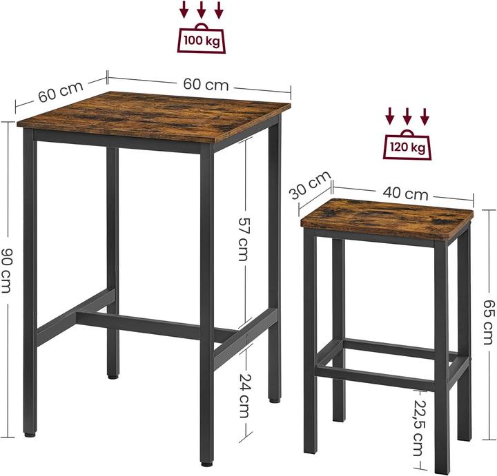Image du produit Vasagle Havanna Set (60 x 60 x 90 cm)