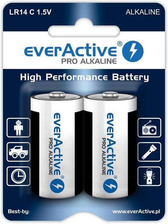 Everactive Alkaline batteries Pro LR14 C - blister card - 2 - Batterie - Baby (C) (2 Stk., C, 8000 mAh)