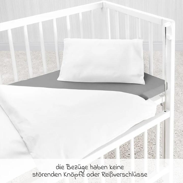 Produktbild Makian Babybettwäsche & Bettsets Bettwäsche 80 x 80 cm - Uni Weiss
