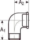 Georg Fischer GF 1/2 black Elbow 90 degree socket / nipple