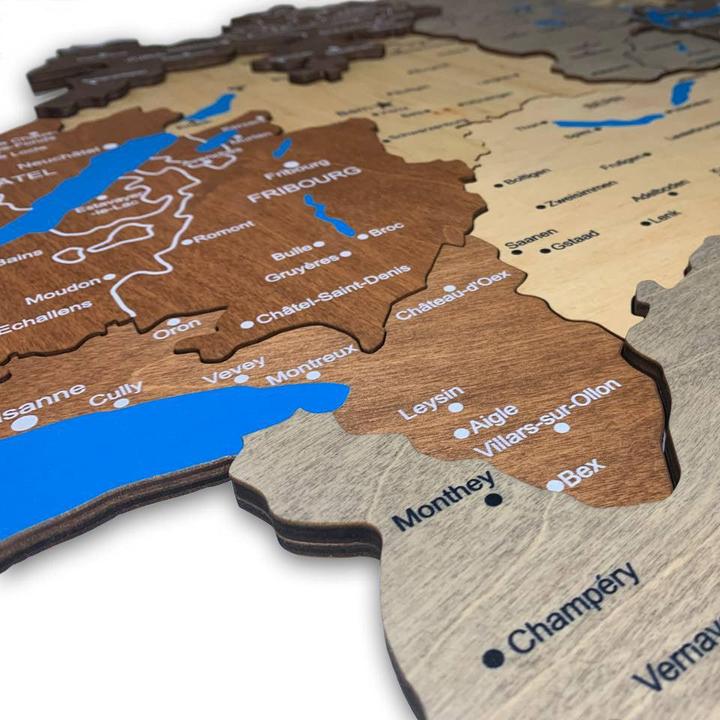 Actual product image Enjoy The Wood Switzerland - 3D map made of wood (150 x 90 cm)